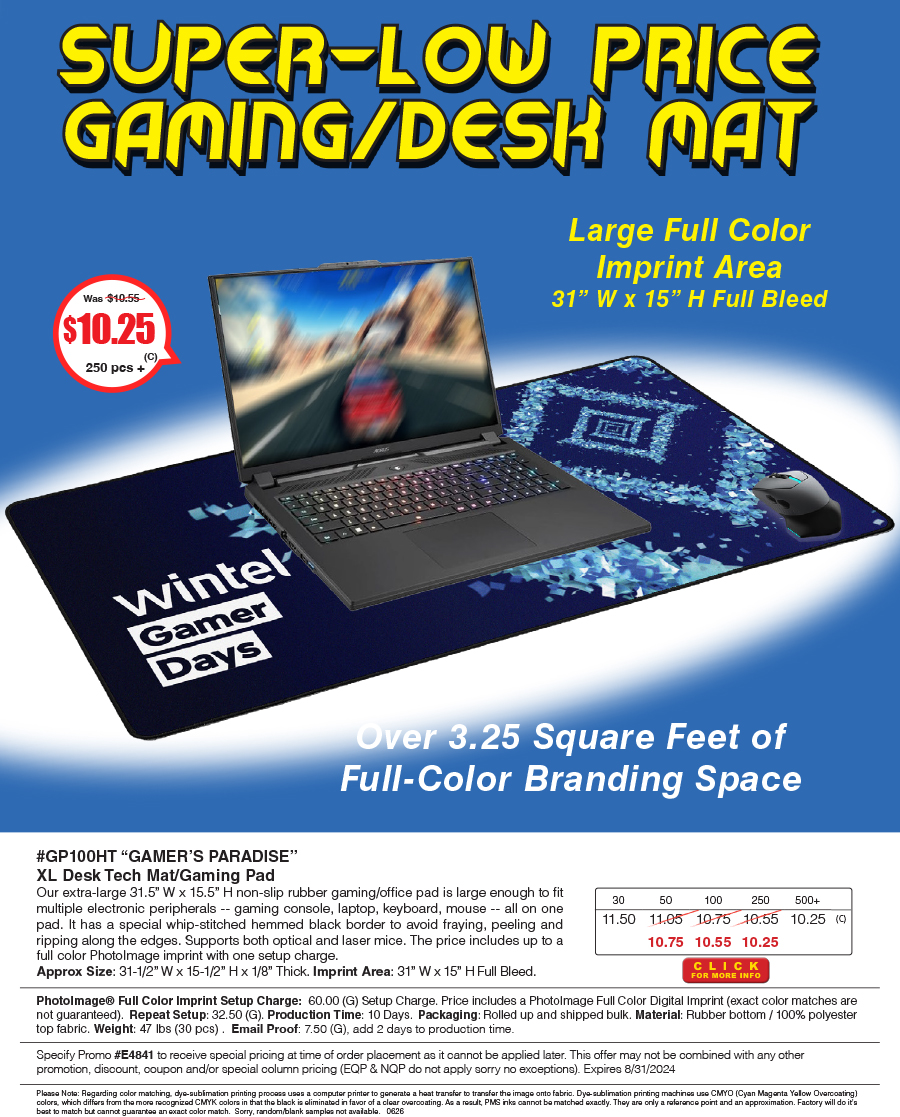 #GP100HT Gamer�s Paradise - XL Desk Tech Mat/Gaming Pad
