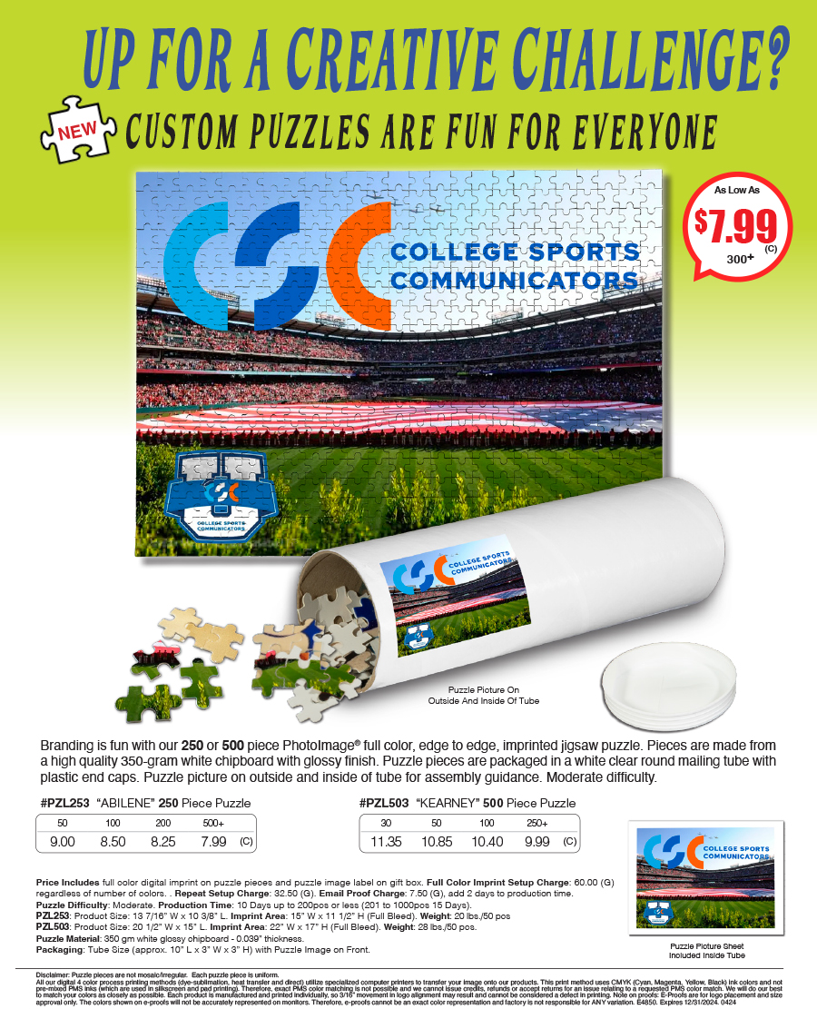 PZL503 PZL253 Full Color Custom Printed Puzzles in Storage Tube