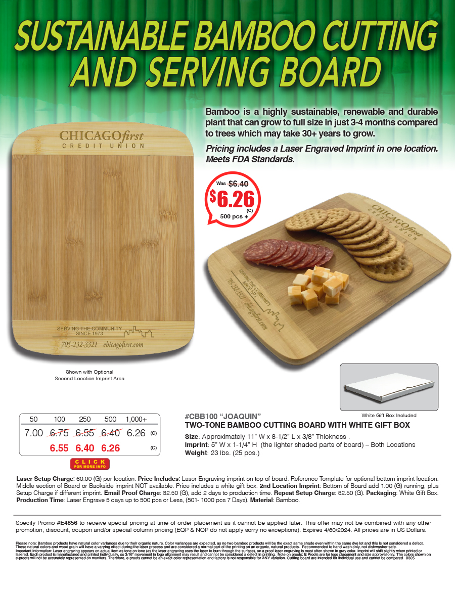 CBB100 Two-Tone Bamboo Cutting Board