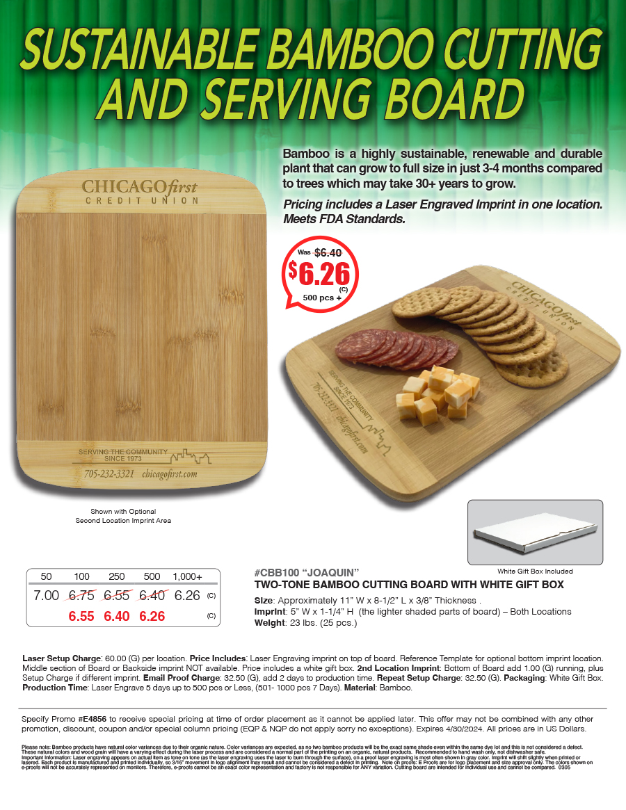 CBB100 Two-Tone Bamboo Cutting Board