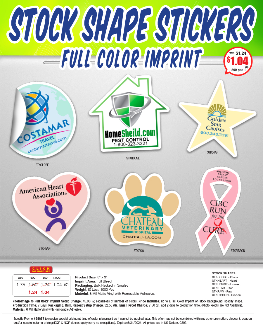 STKCUSTOM Stock Shape Stickers