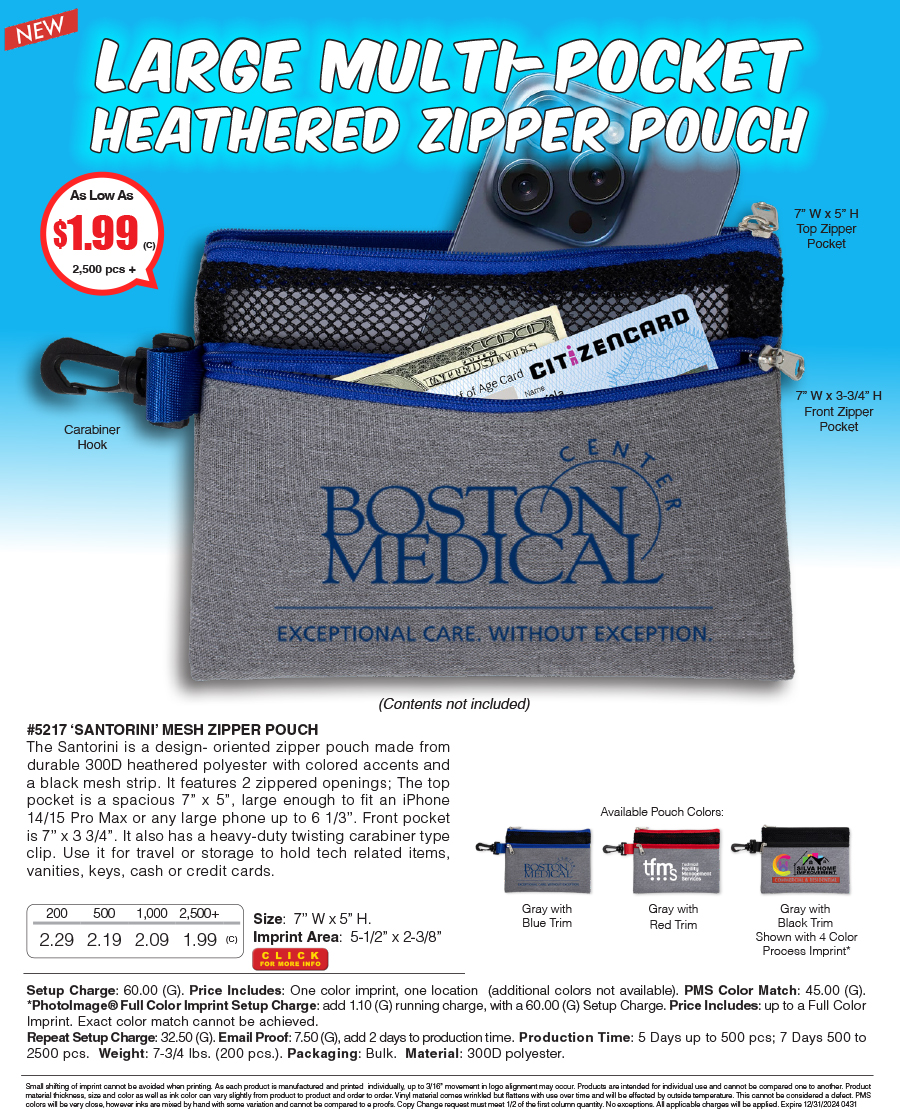 5217 Santorini - MESH Zipper Pouch  