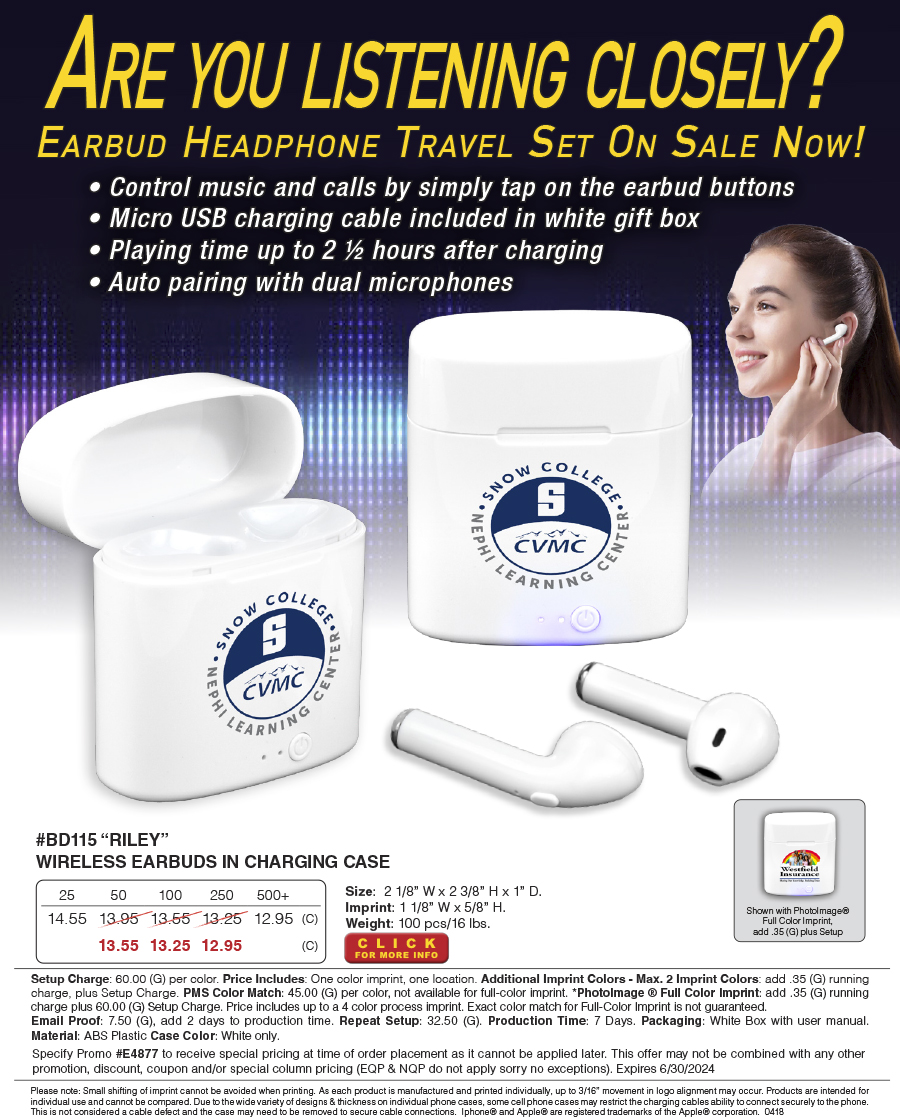 BD115 Wireless Earbuds in Charging Case