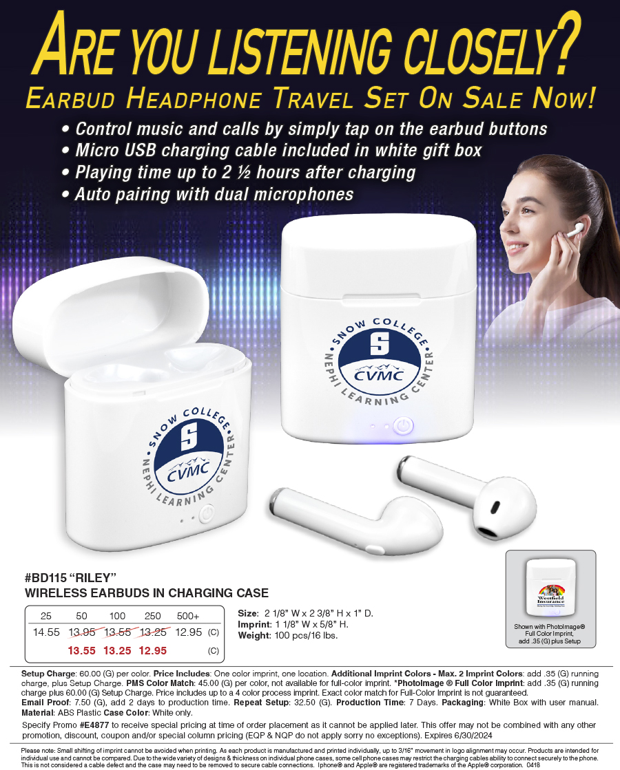 BD115 Wireless Earbuds in Charging Case