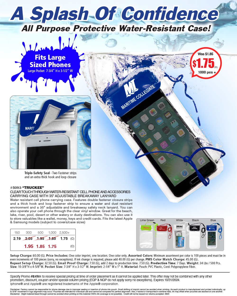 5093 All Purpose Water-Resistant Carrying Case with 35in Adjustable Break-away Lanyard