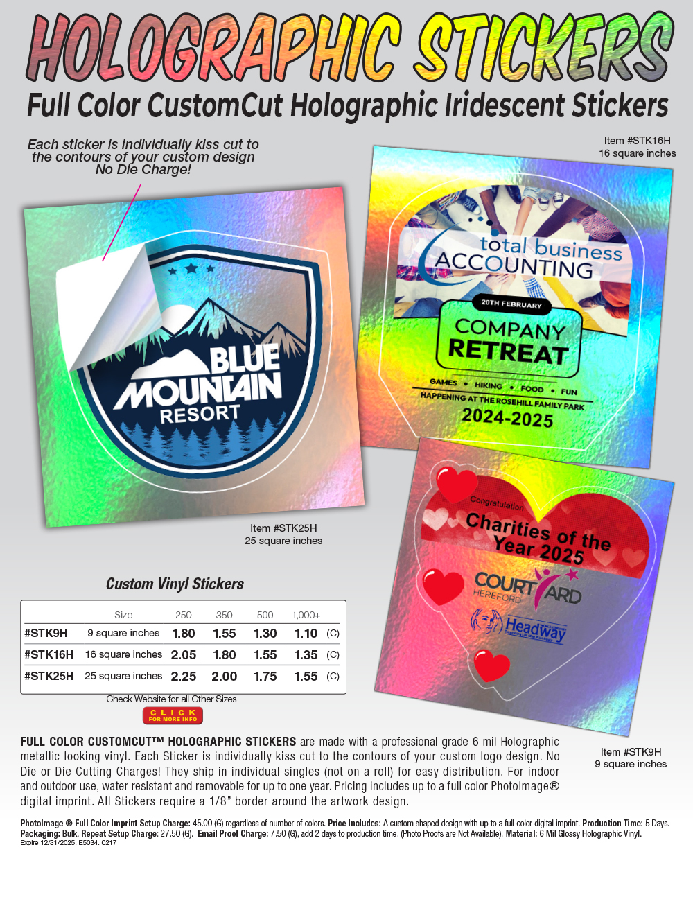 STKH9 STKH16 STKH25 Halogram Sticker