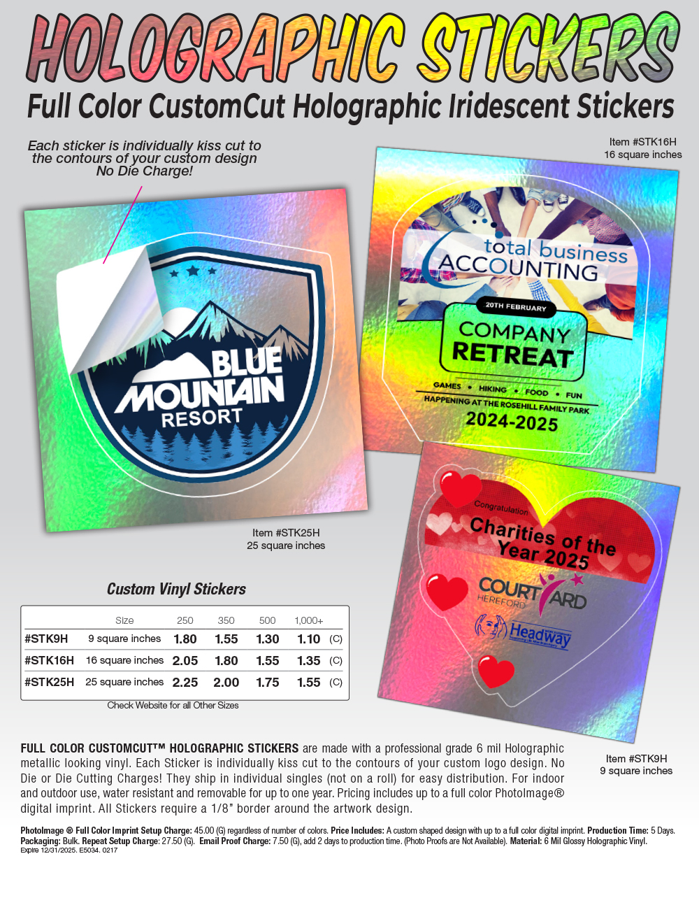 STKH9 STKH16 STKH25 Halogram Sticker
