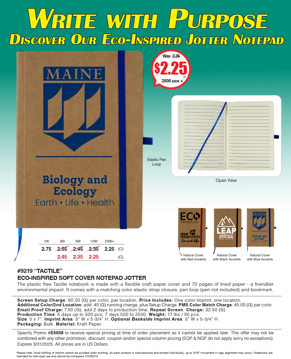 9219 Paper Soft Cover Jotter Notepad