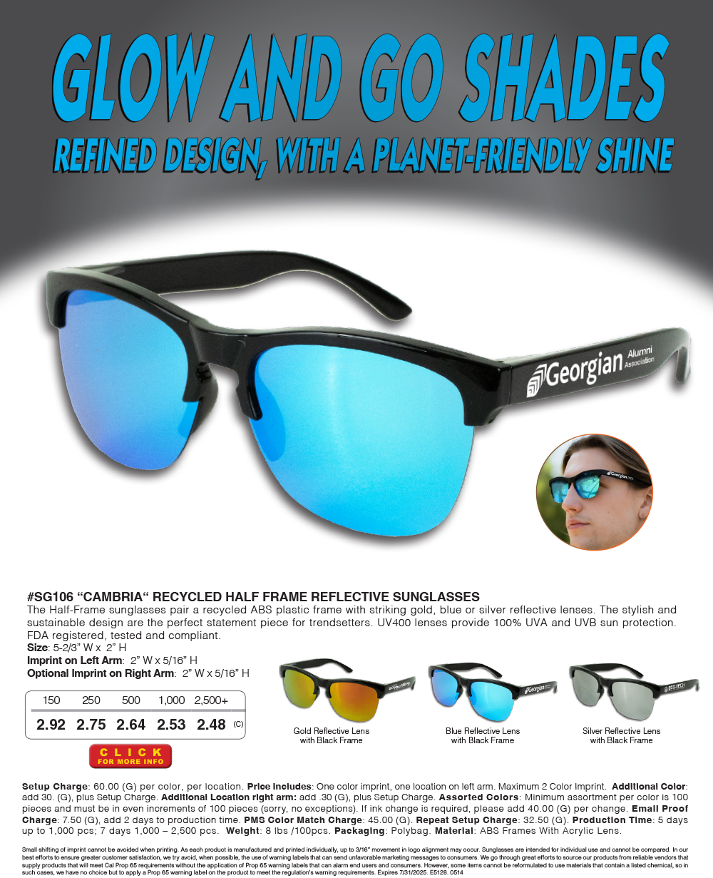 SG106 Cambria Reflective Sunglasses