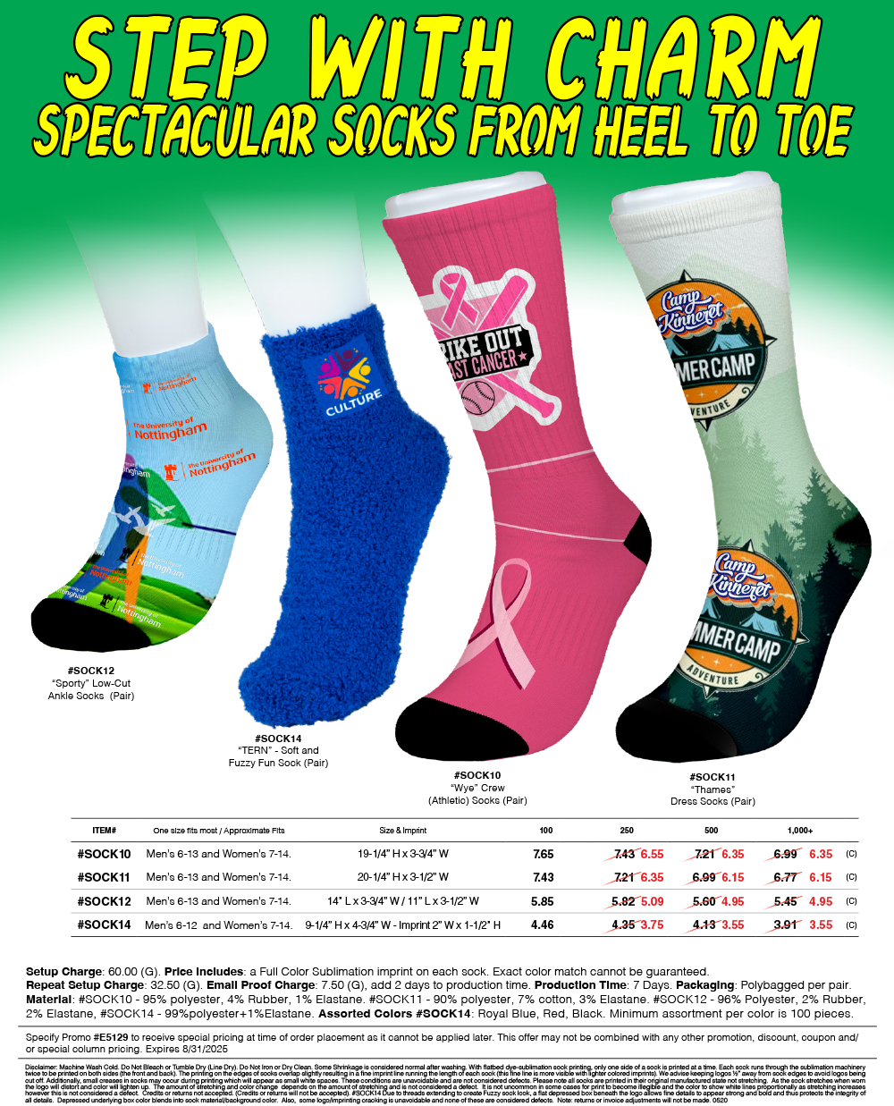 SOCK10 SOCK11 SOCK12 SOCK14 Custom Printed Socks 
