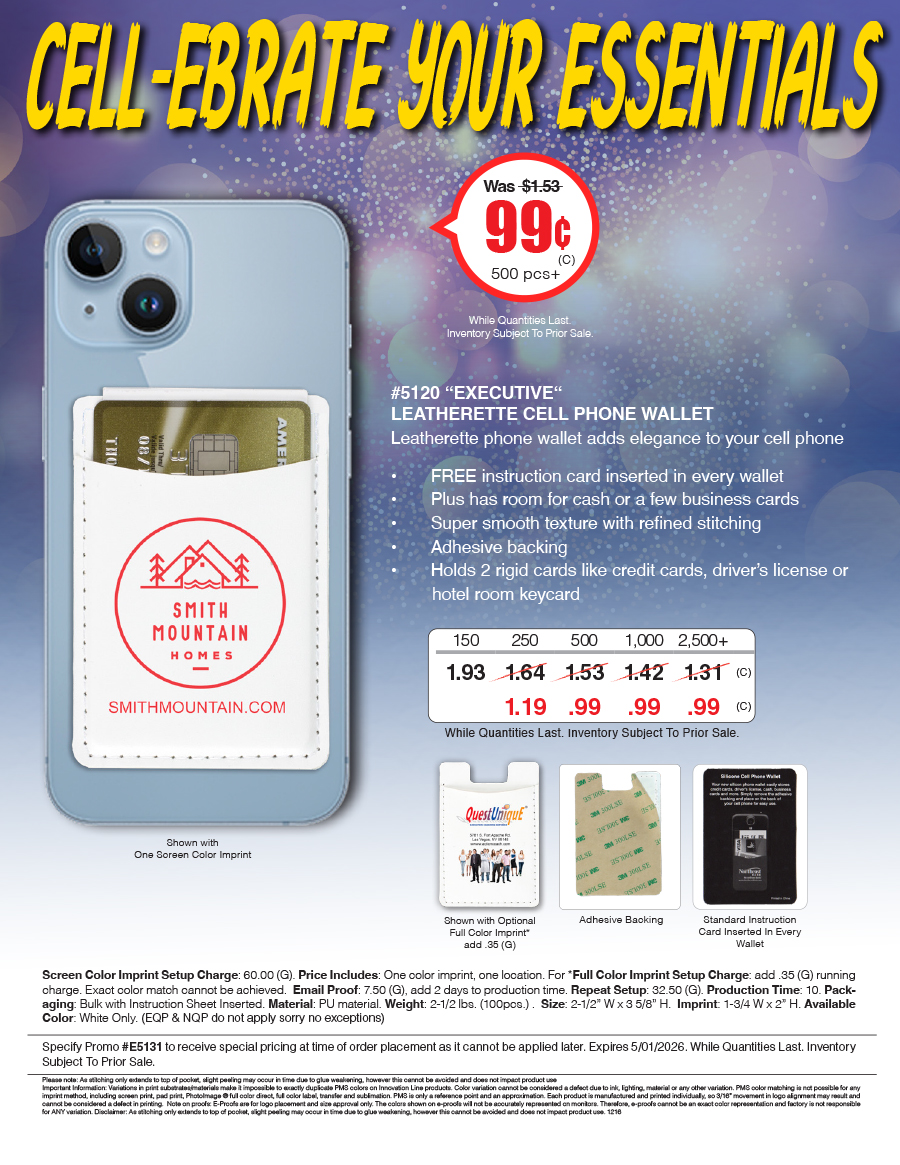 5120 - Leatherette Cell Phone Wallet