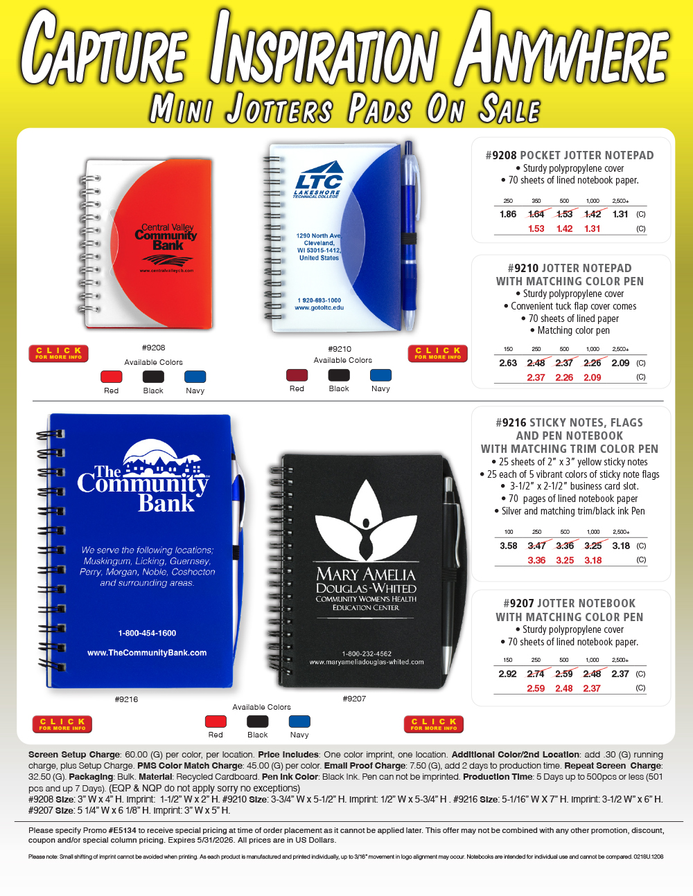 9207 9208 9210 9216 Jotter Pads