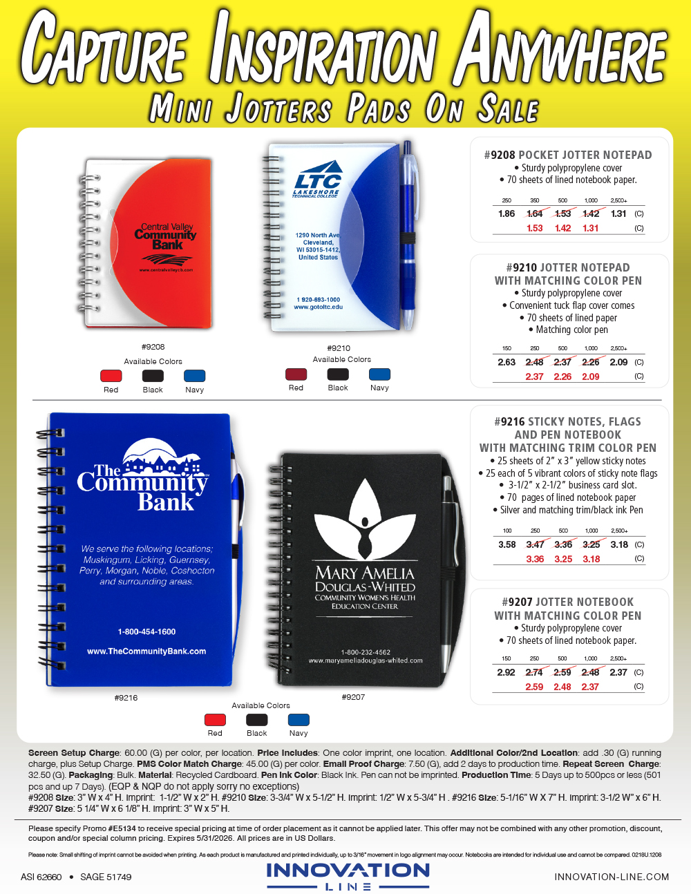 9207 9208 9210 9216 Jotter Pads