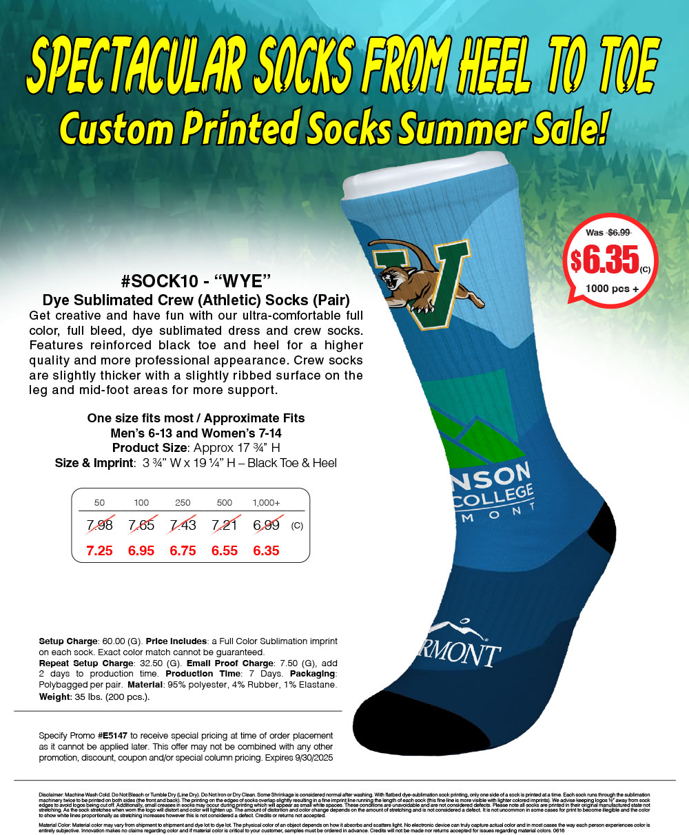 SOCK10 Custom Printed Socks 
