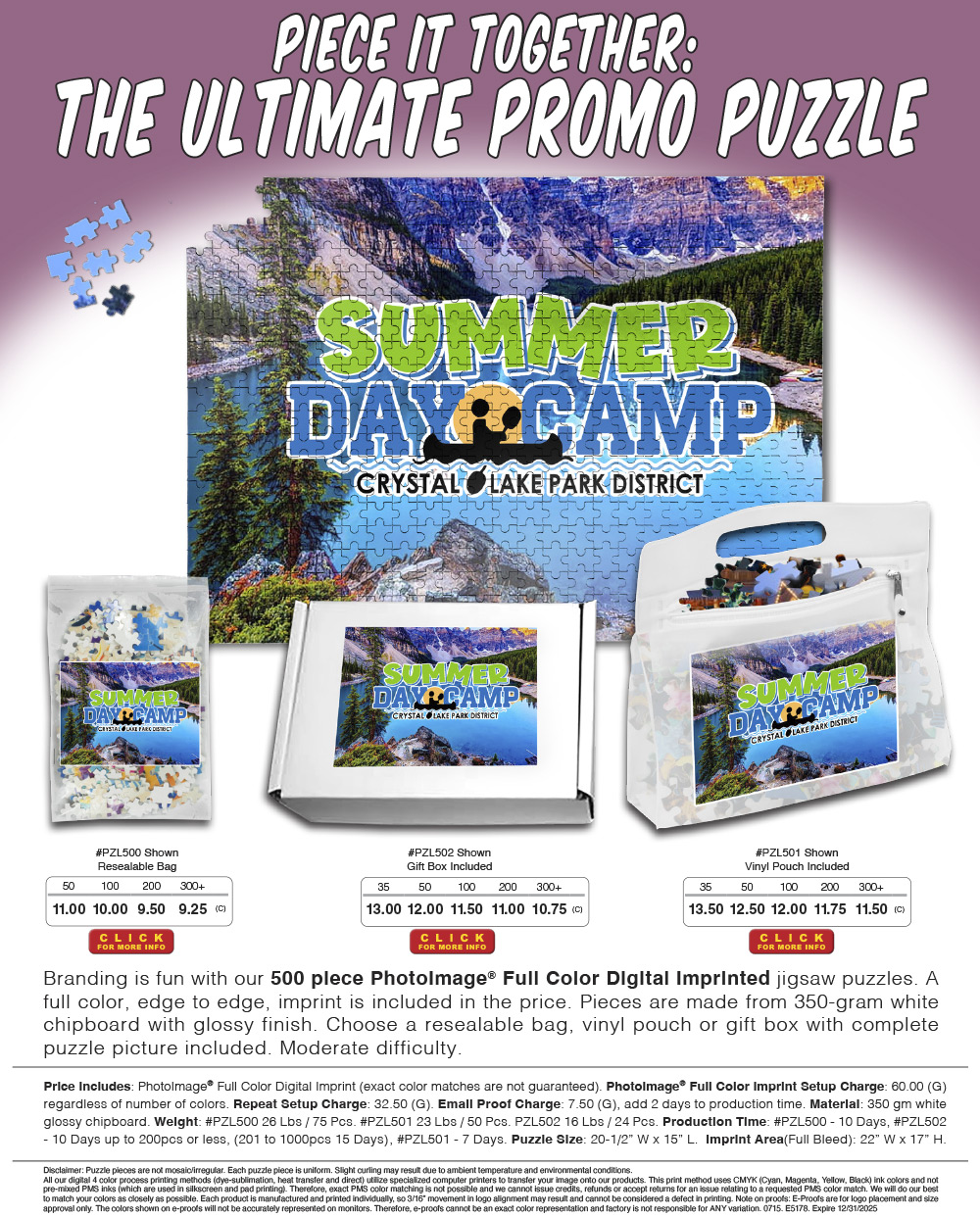 PZL500 PZL502 PZL501 Full Color Puzzles