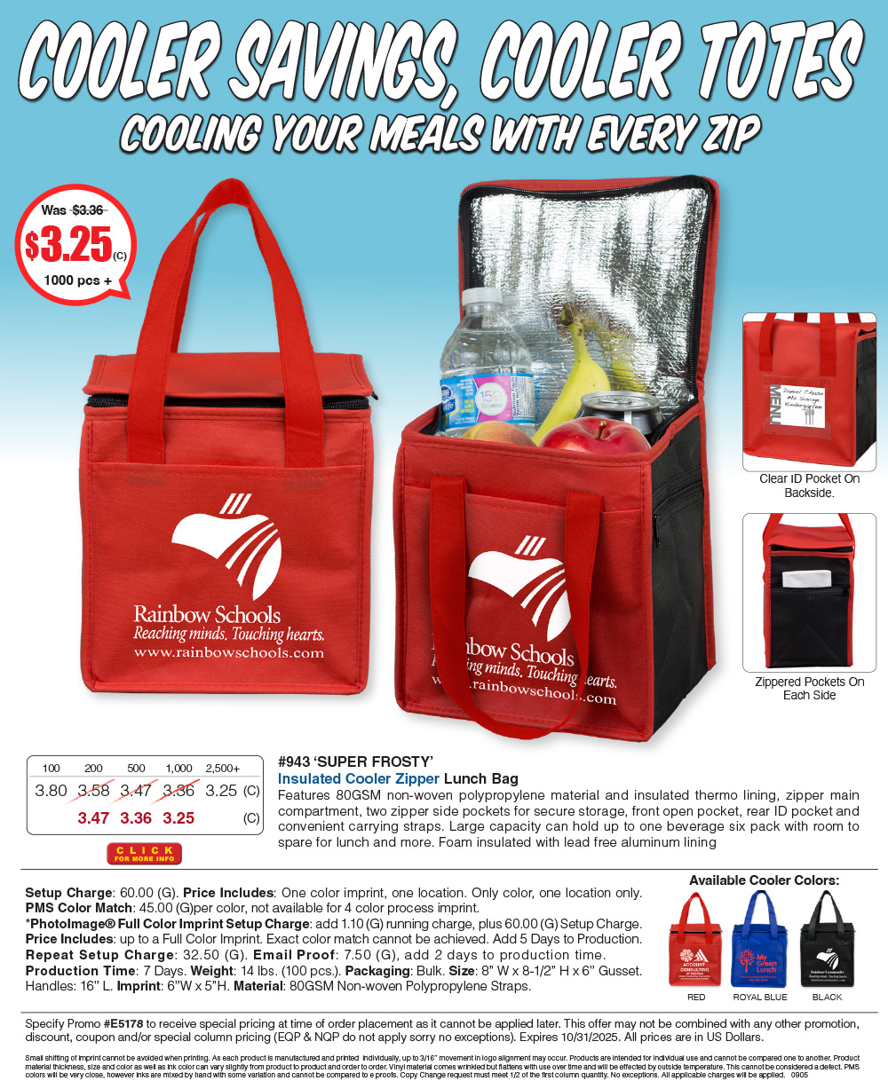 943 Super Frosty - Insulated Cooler Lunch Bag