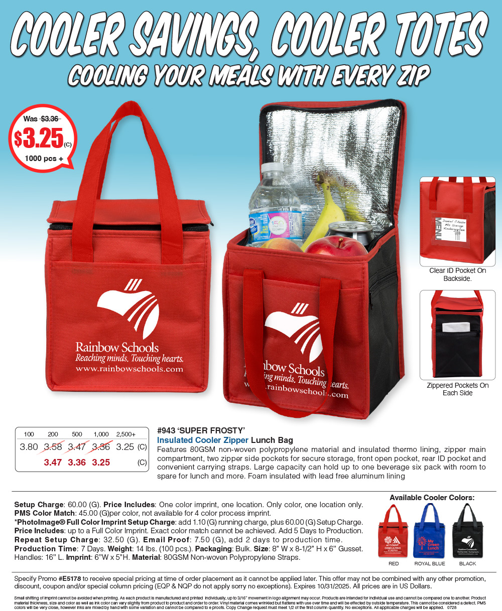 943 Super Frosty - Insulated Cooler Lunch Bag