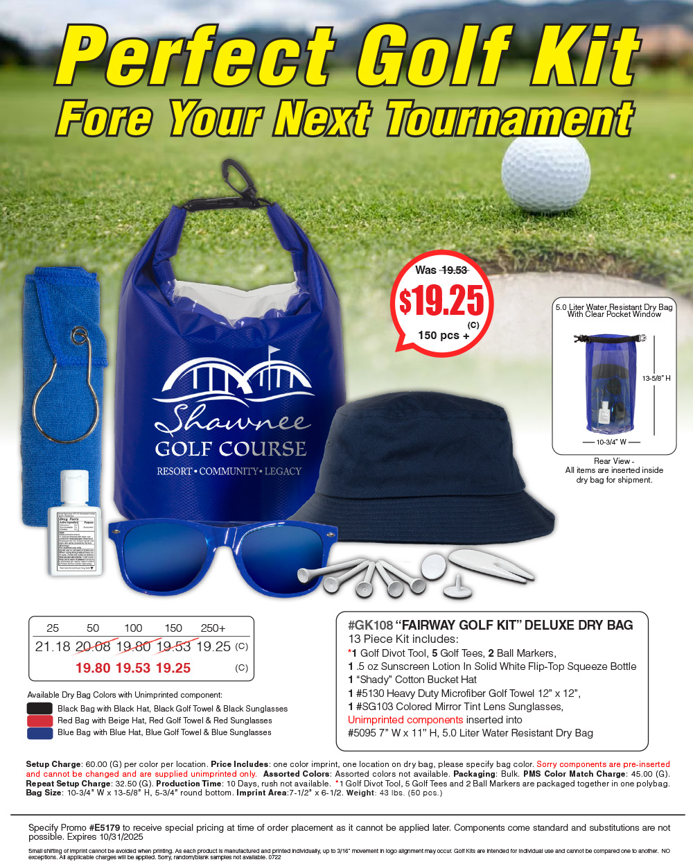GK108 Fairway Golf Kit - Deluxe Dry Bag