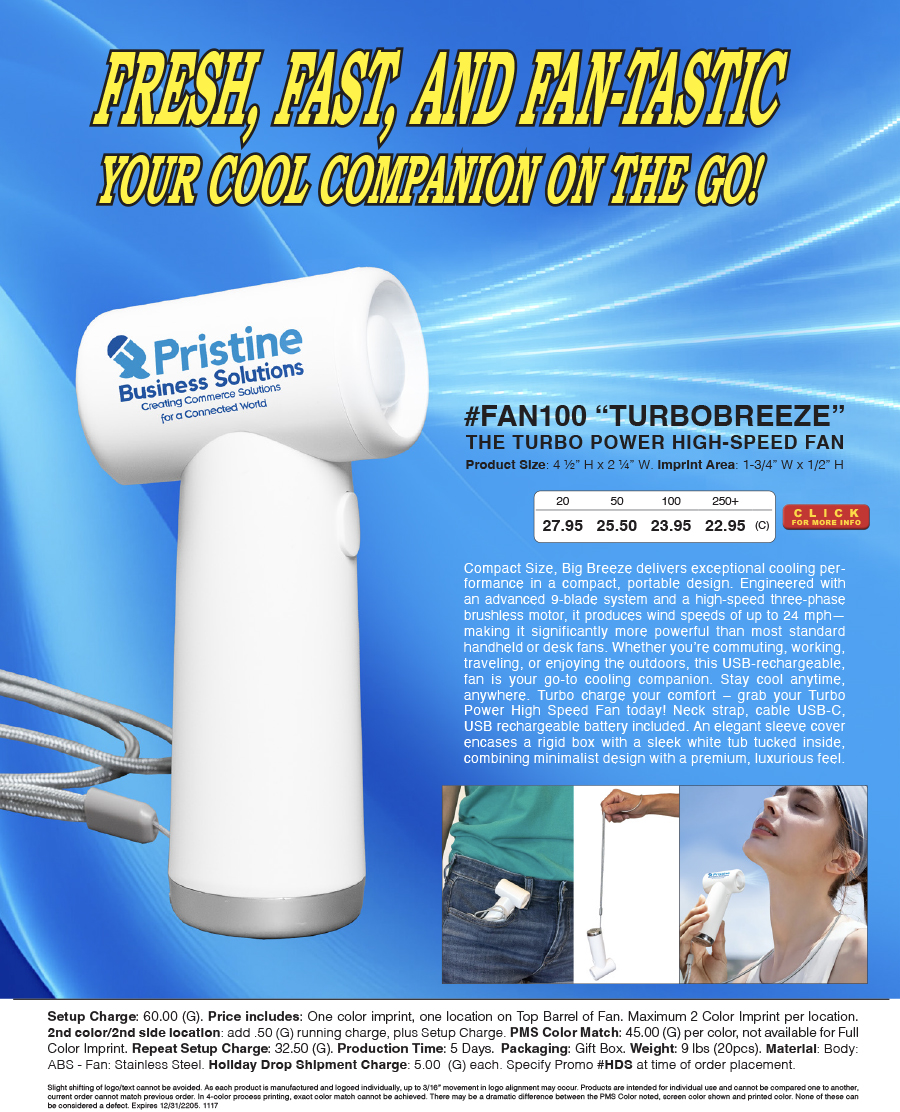 FAN100 TURBOBREEZE - THE TURBO POWER High-Speed Fan 