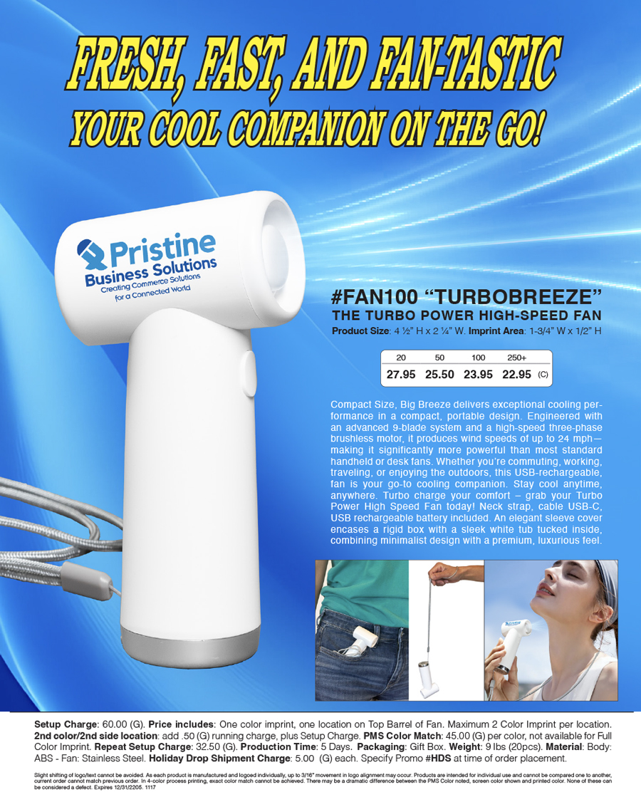 FAN100 TURBOBREEZE - THE TURBO POWER High-Speed Fan 