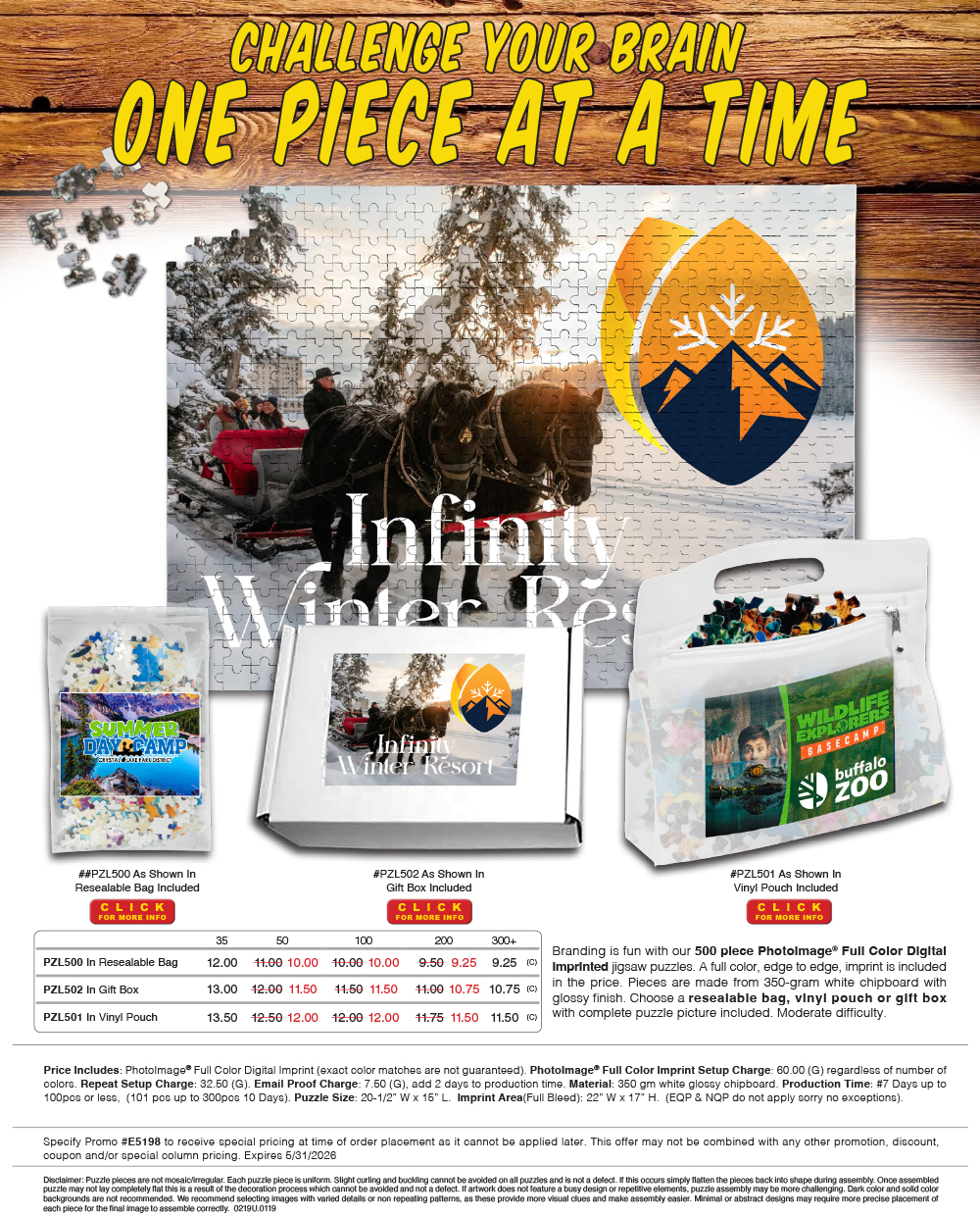 PZL500 PZL502 PZL501 Full Color Puzzles