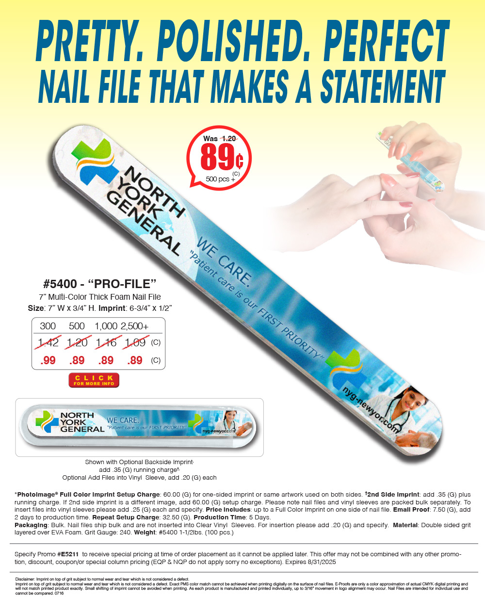 4 Color Process Nail File
