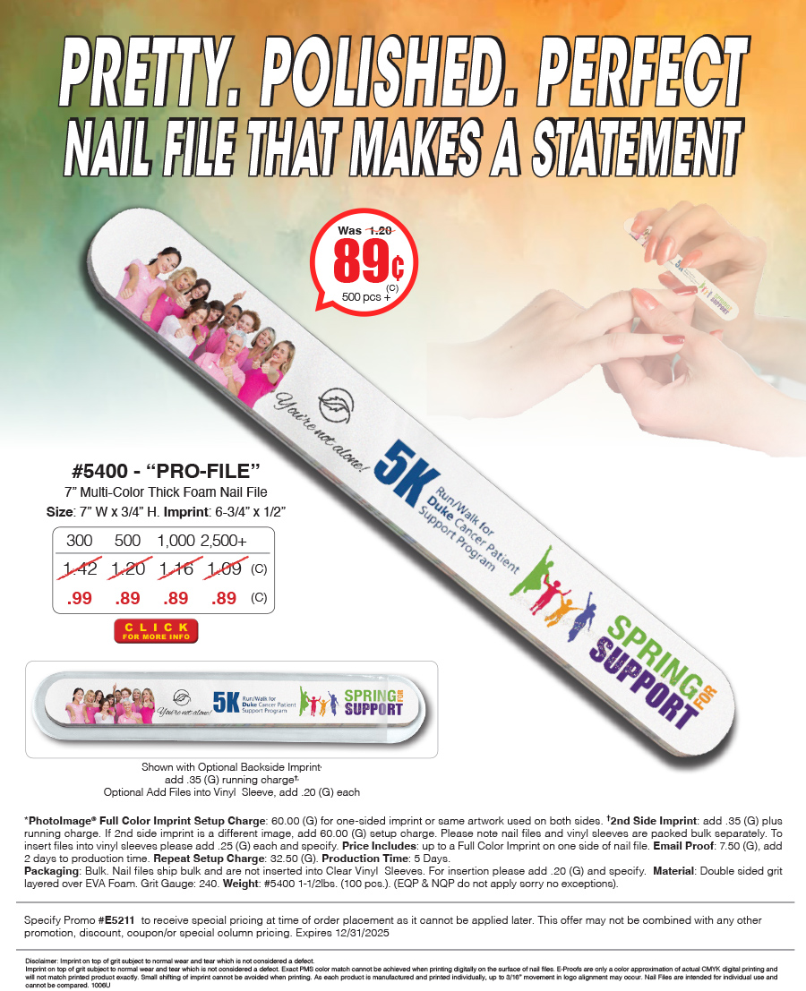4 Color Process Nail File