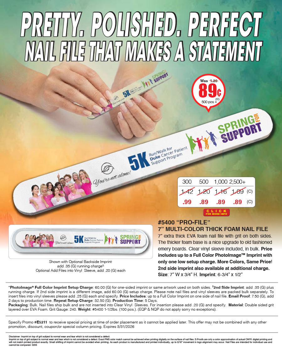 4 Color Process Nail File
