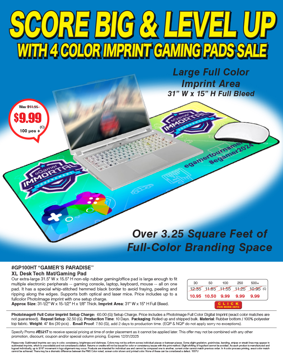 #GP100HT Gamers Paradise - XL Desk Tech Mat/Gaming Pad