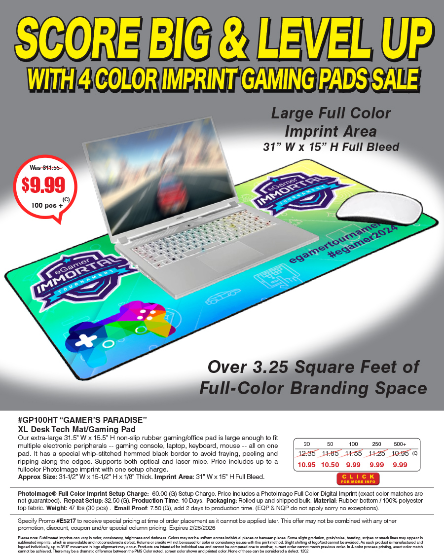 #GP100HT Gamers Paradise - XL Desk Tech Mat/Gaming Pad