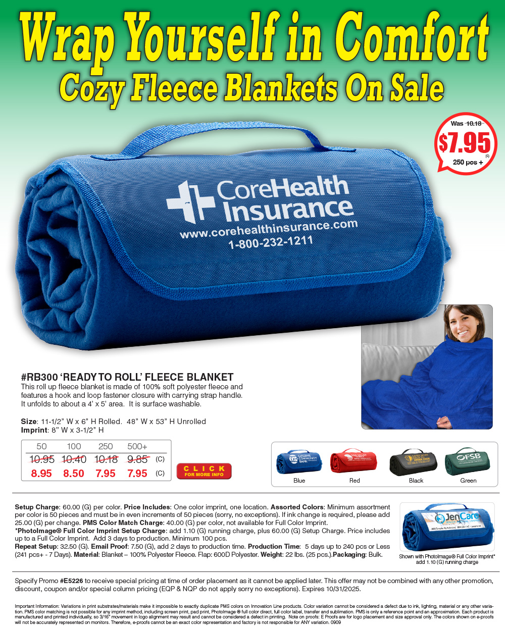 RB300 Ready to Roll Fleece Blanket