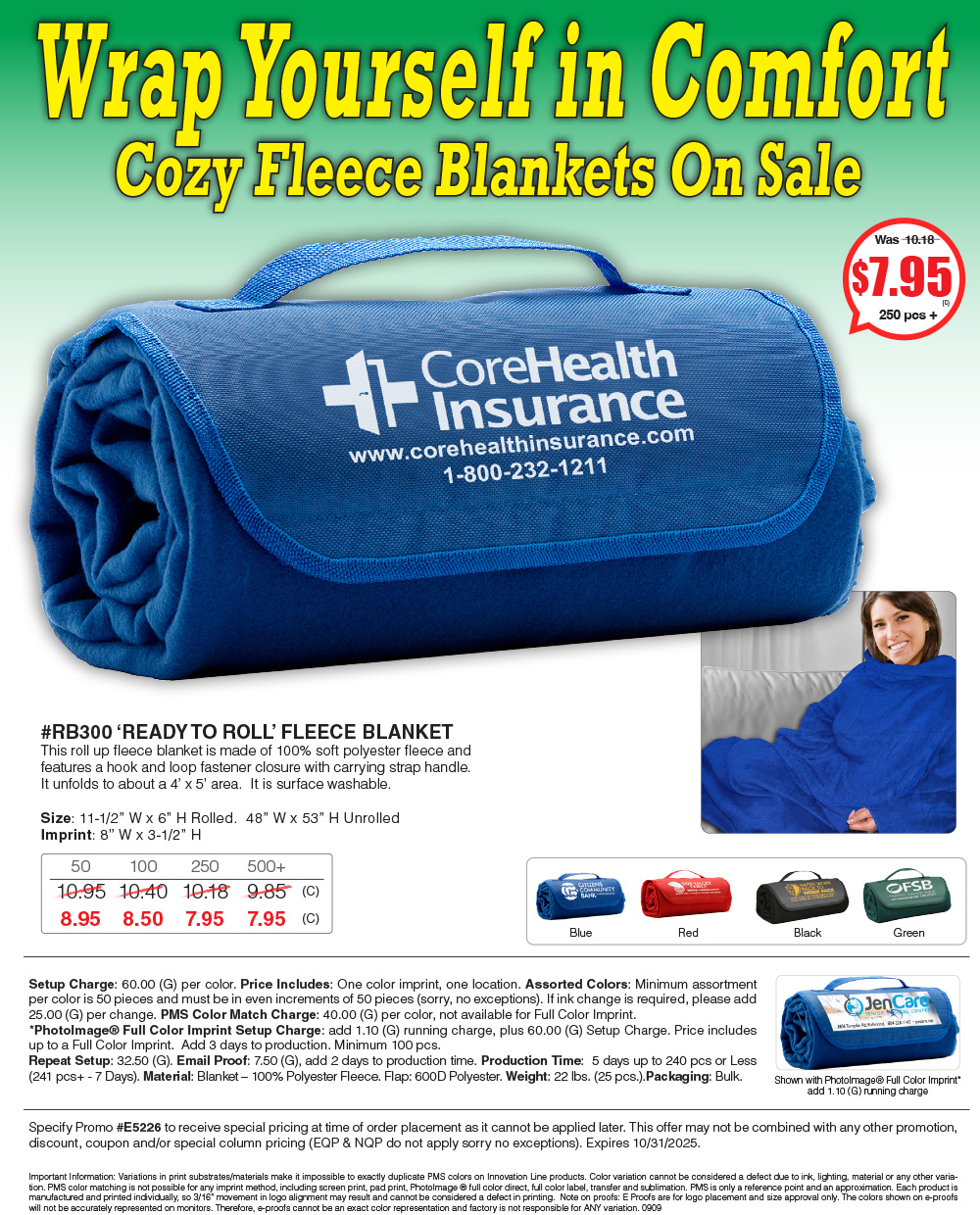 RB300 Ready to Roll Fleece Blanket