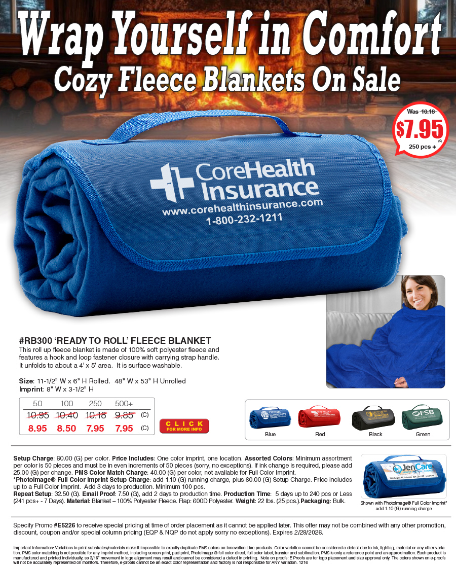 RB300 Ready to Roll Fleece Blanket