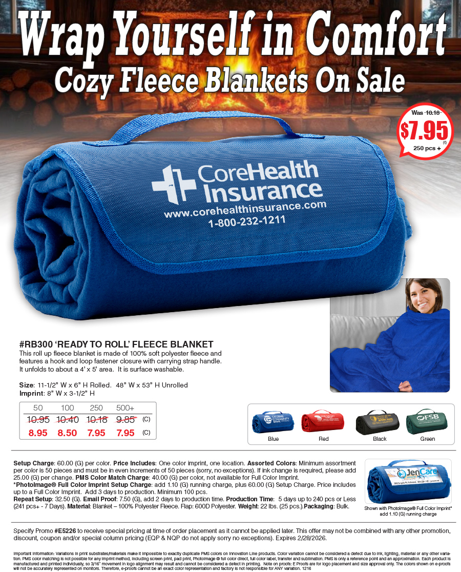 RB300 Ready to Roll Fleece Blanket