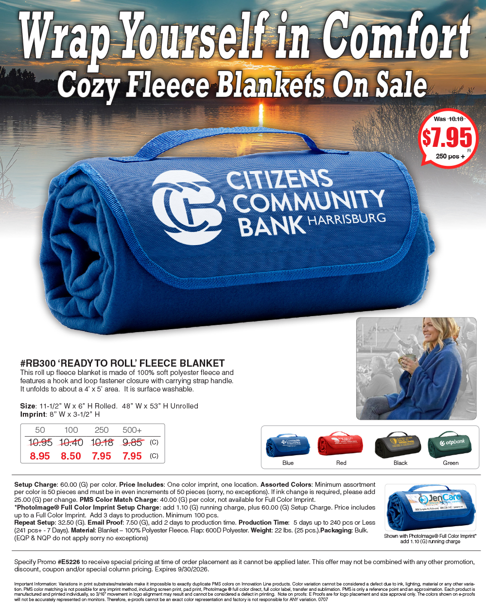 RB300 Ready to Roll Fleece Blanket