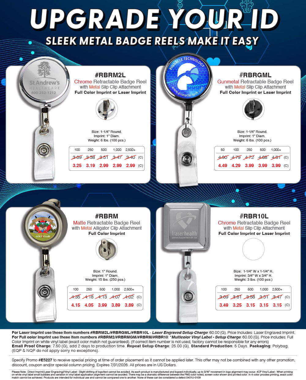 RBRM2L RBRGML RBRM RBR10L Metal Retractable Badge Reel