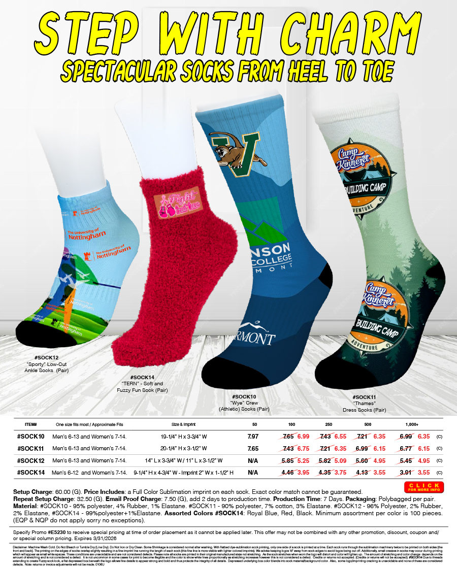 SOCK10 SOCK11 SOCK12 SOCK14 Custom Printed Socks 
