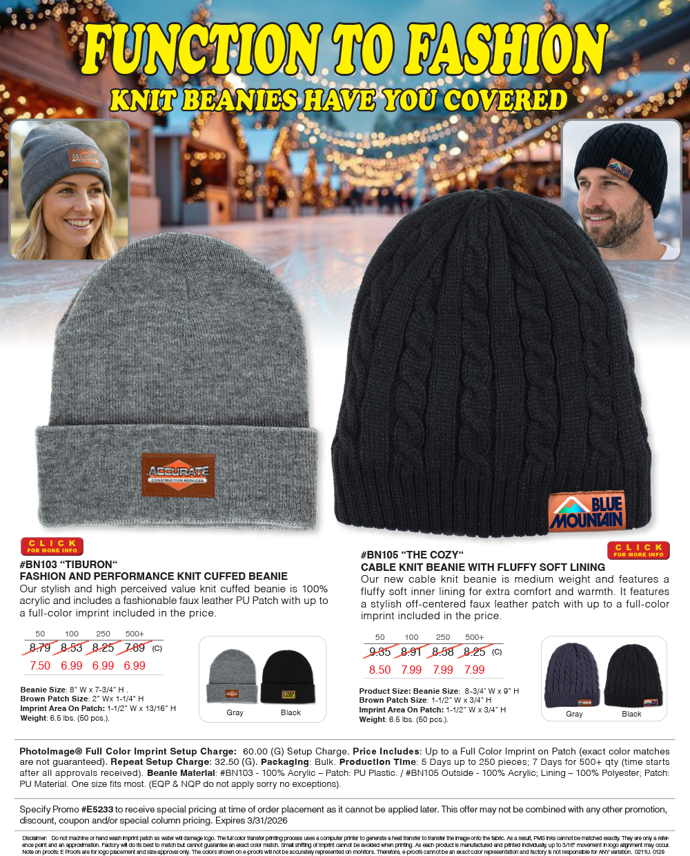 BN103 BN105 - Knit Beanies Have You Covered
