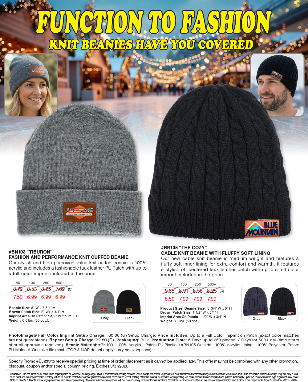 BN103 BN105 - Knit Beanies Have You Covered