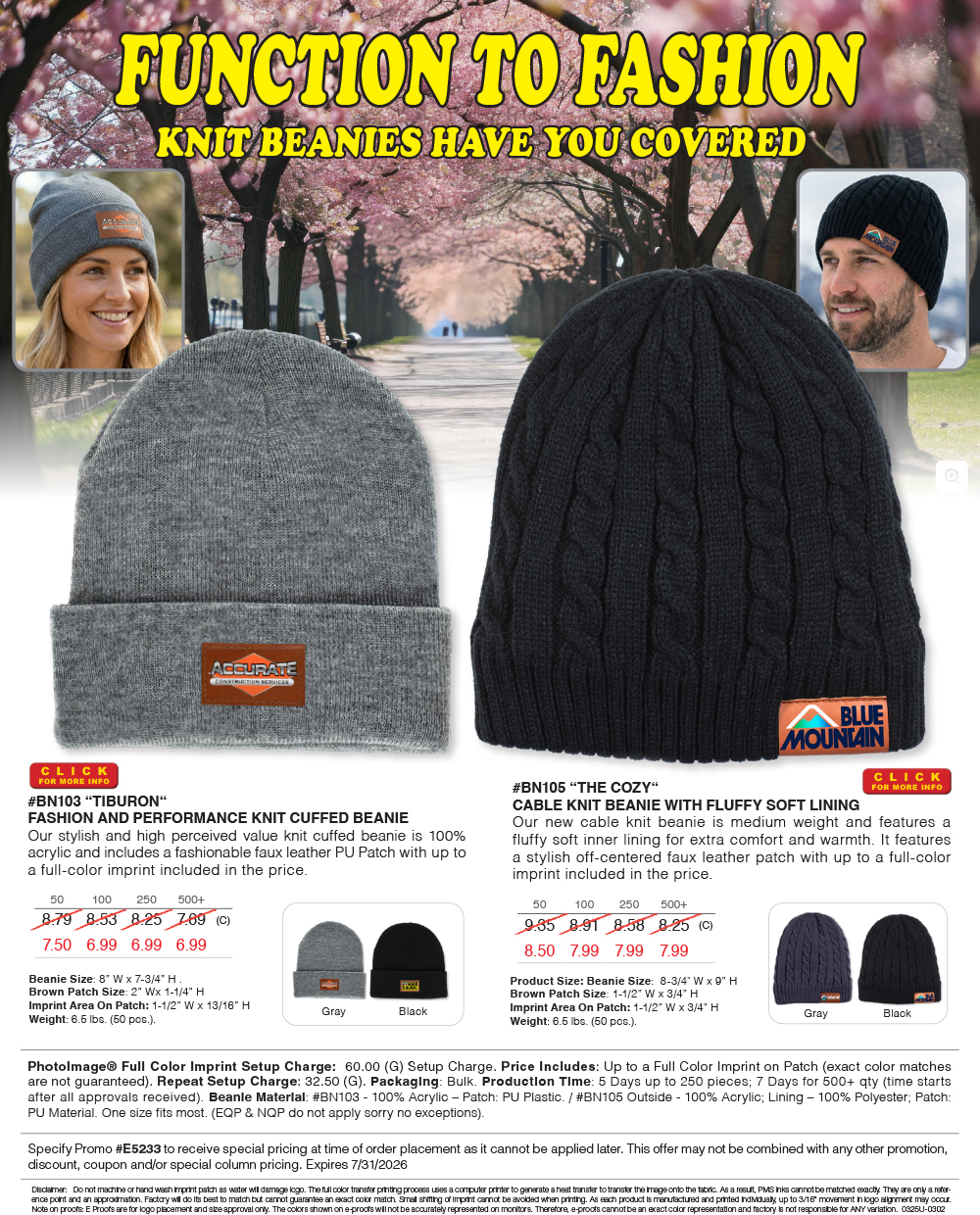 BN103 BN105 - Knit Beanies Have You Covered