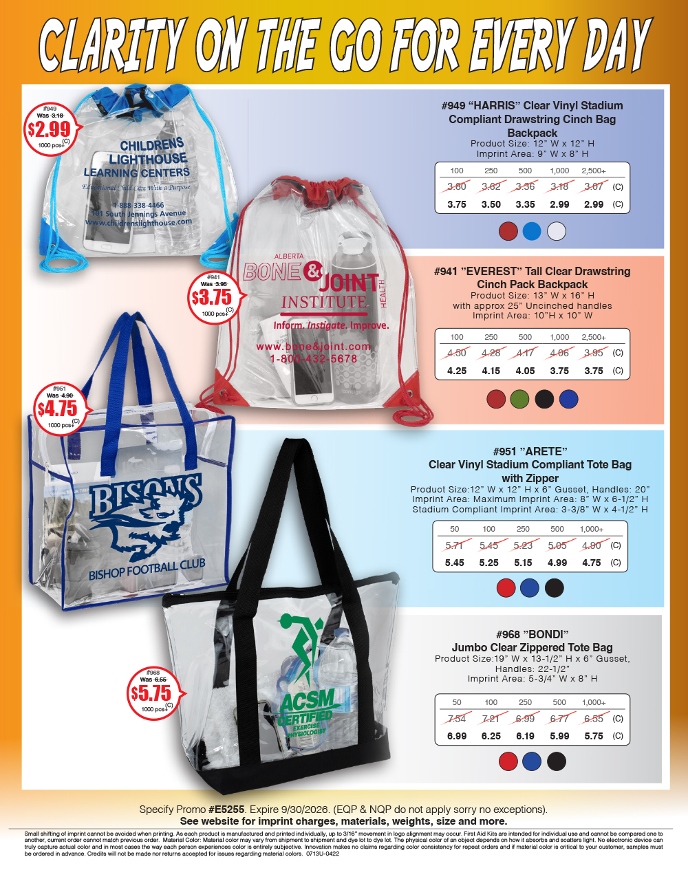 941 949 951 968 Clear Tote Bags