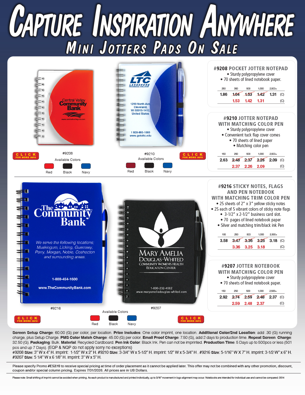 9207 9208 9210 9216 Jotter Pads