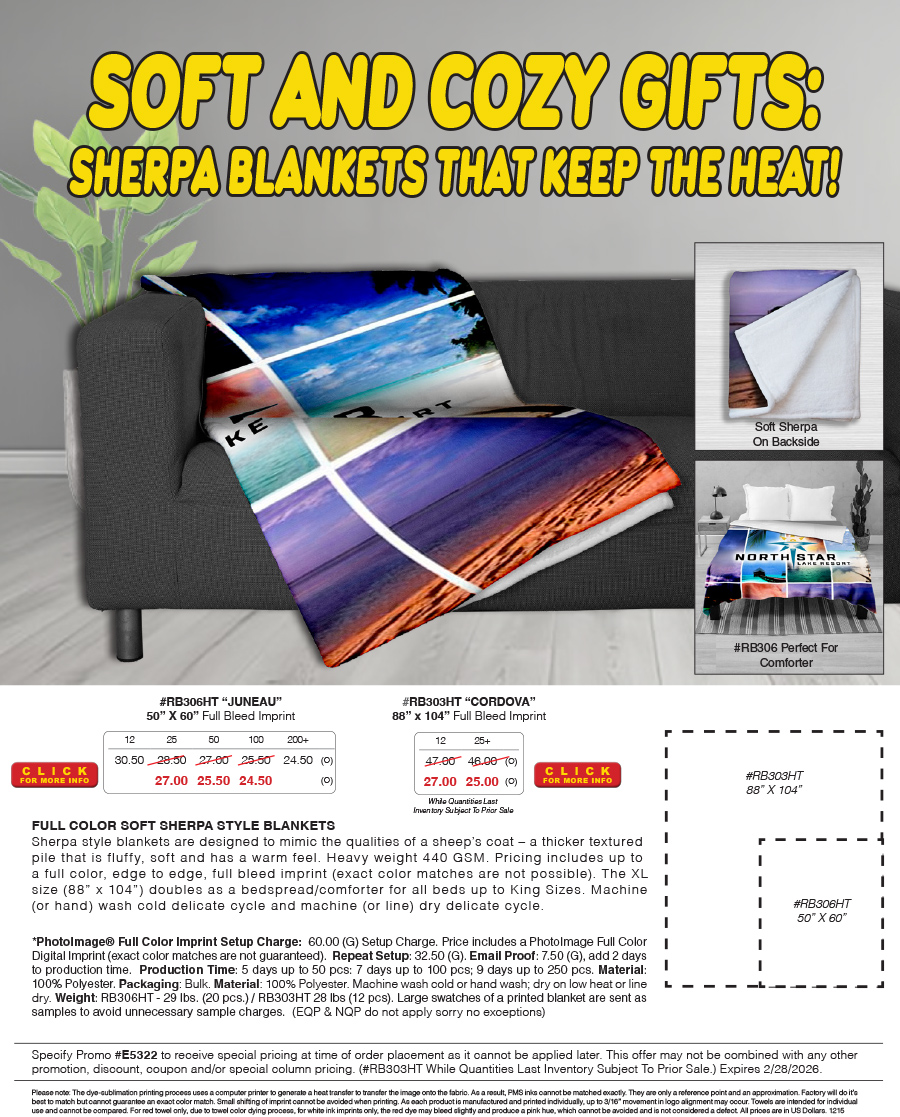 RB303HT RB306HT Sherpa Blanket