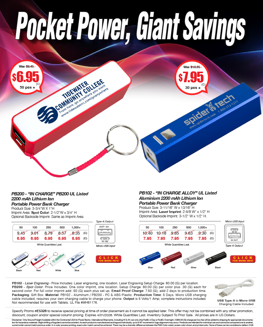 PB102 PB200 Portable Power Bank