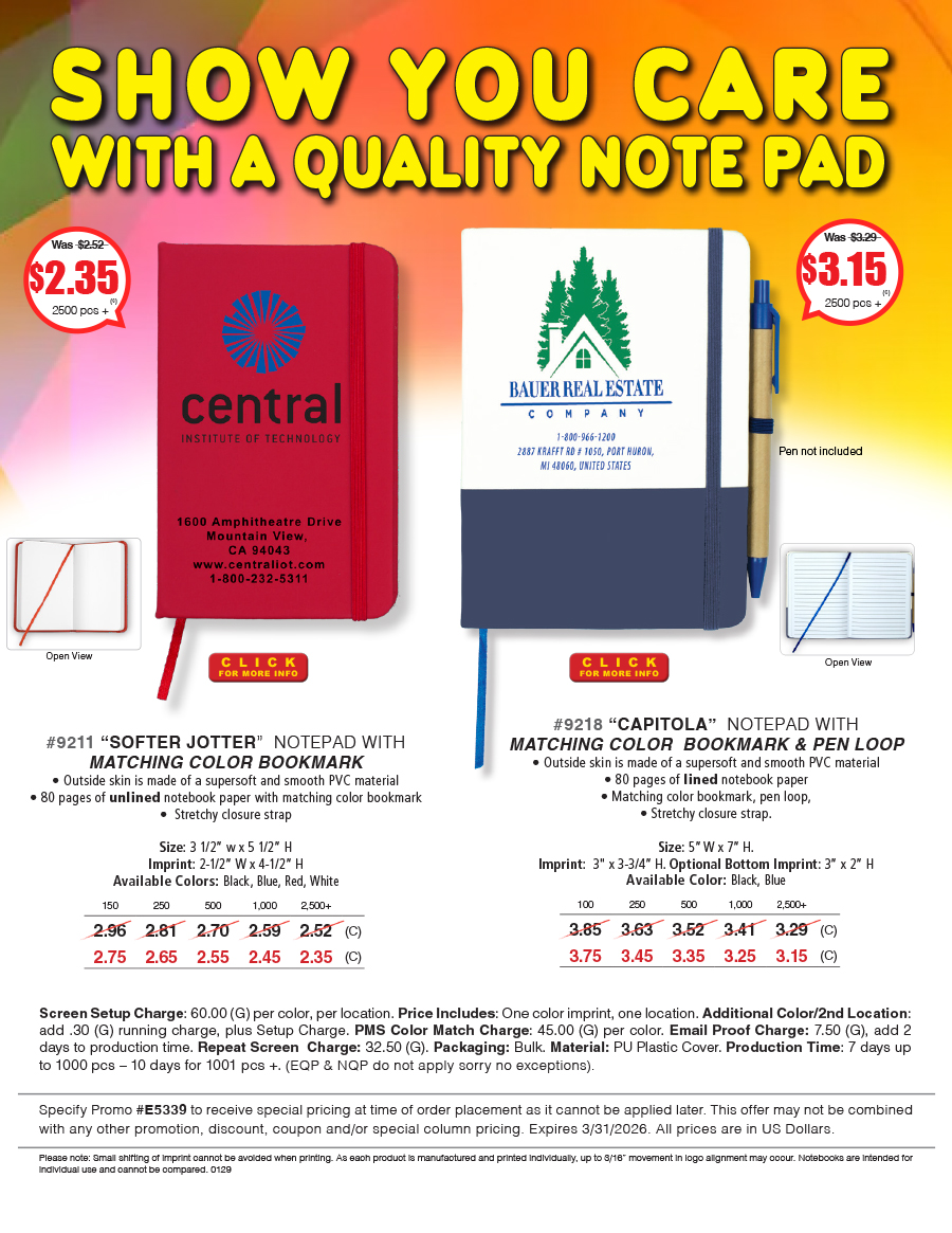 9211 9218 Quality Jotters - Notepads