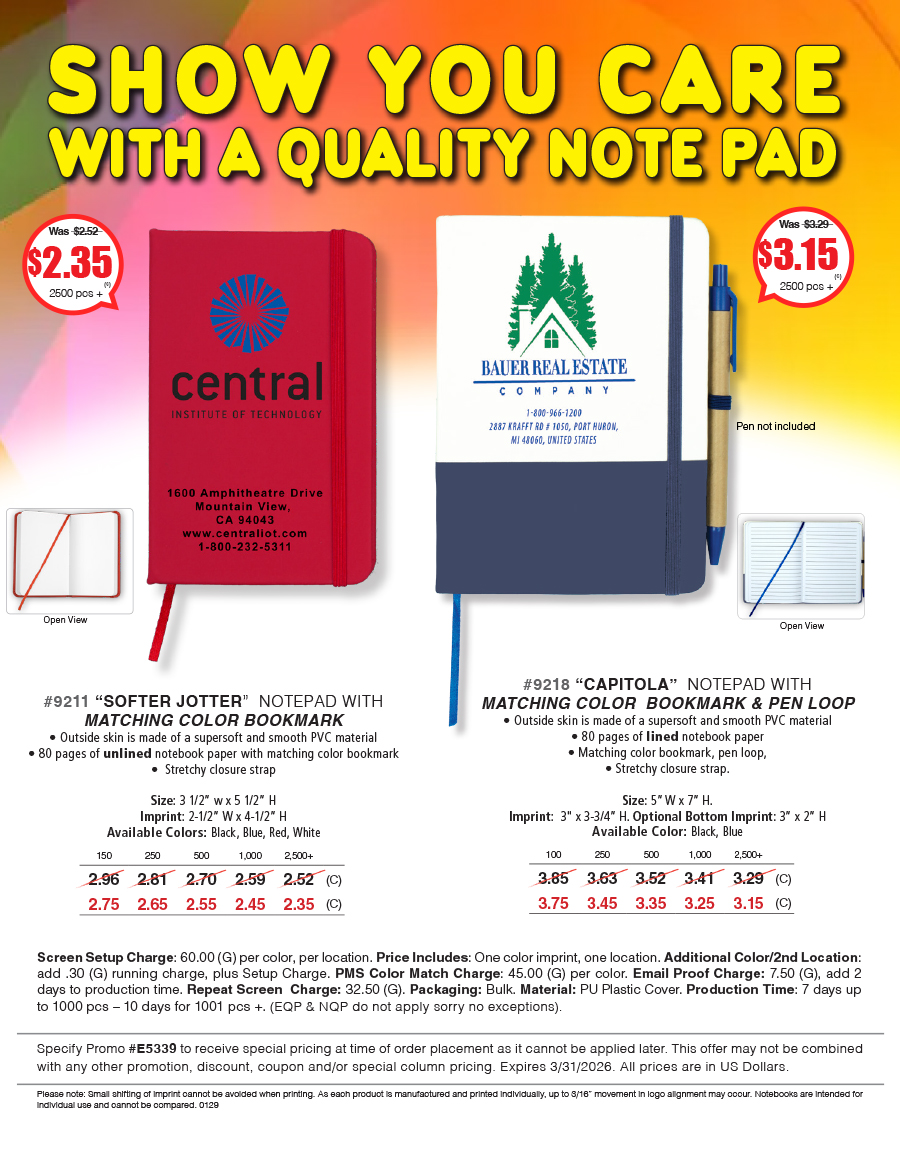 9211 9218 Quality Jotters - Notepads