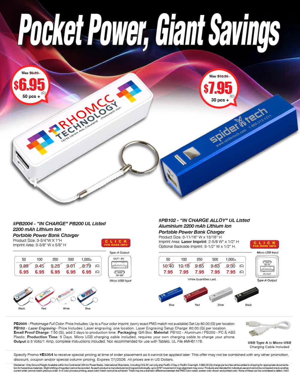 PB102 PB200 PB2004 Portable Power Bank