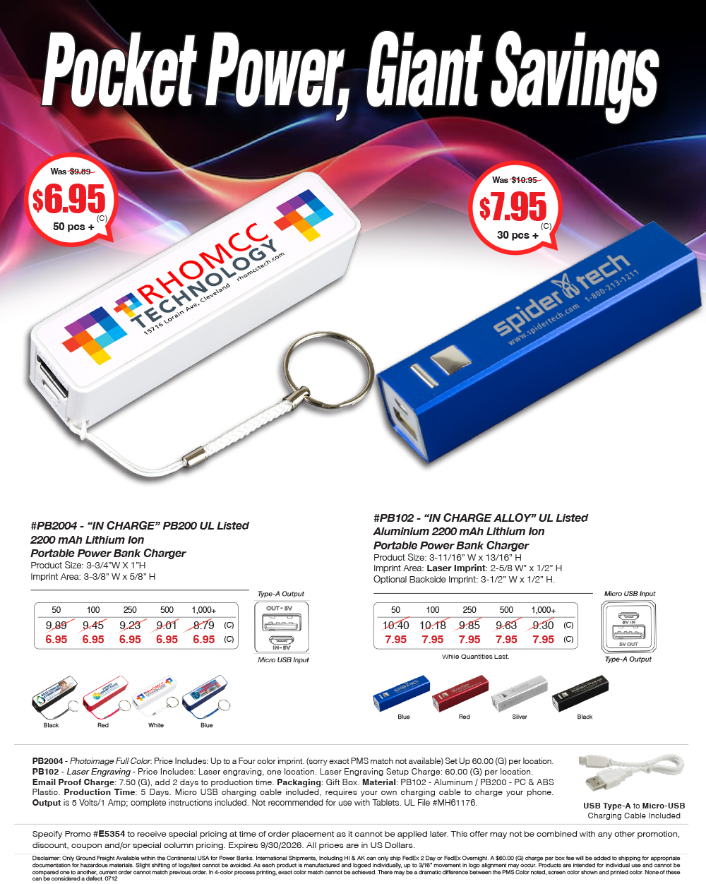 PB102 PB200 PB2004 Portable Power Bank