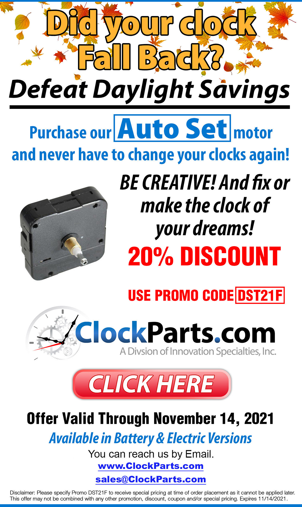 Fix your Clocks after Daylight Savings – Special Savings