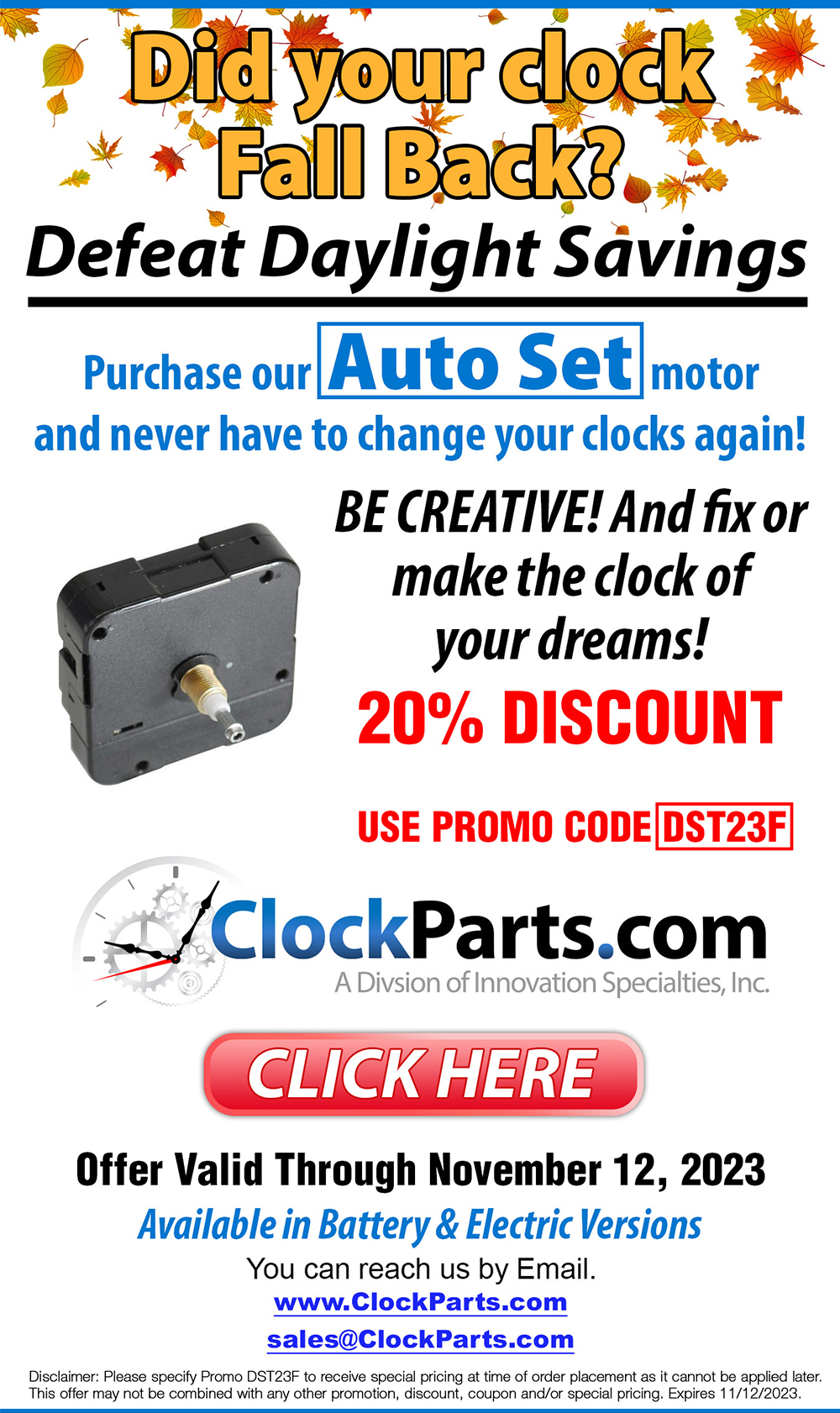 Clock Parts Daylight Savings Time Deals
